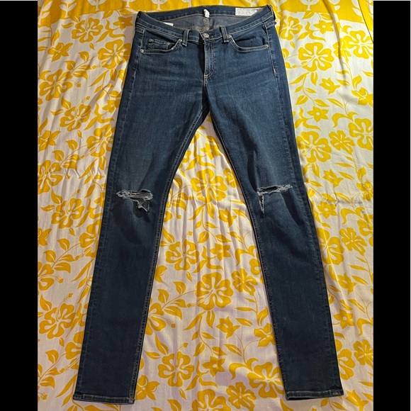 👖 RAG & BONE Blue Distressed Vashon Skinny Jeans Size 29. EUC - Picture 2 of 13